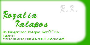 rozalia kalapos business card